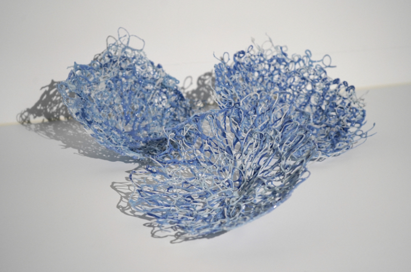 Image of blue and white sculpture