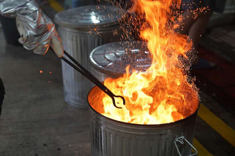 Close up image of clay firing