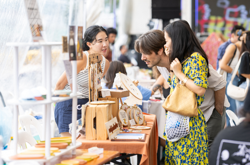 Image of people at a craft market